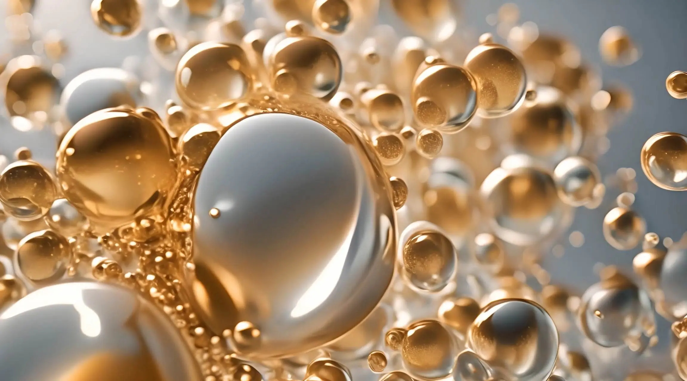 Premium golden liquid Bubbles Motion Graphics